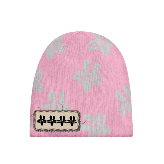 Beanie (pink&grey)
